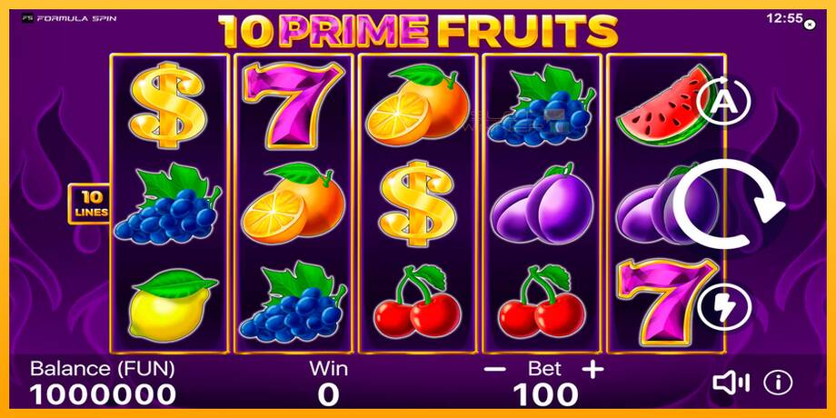 10 Prime Fruits lošimo automatas už pinigus, paveikslėlį 1