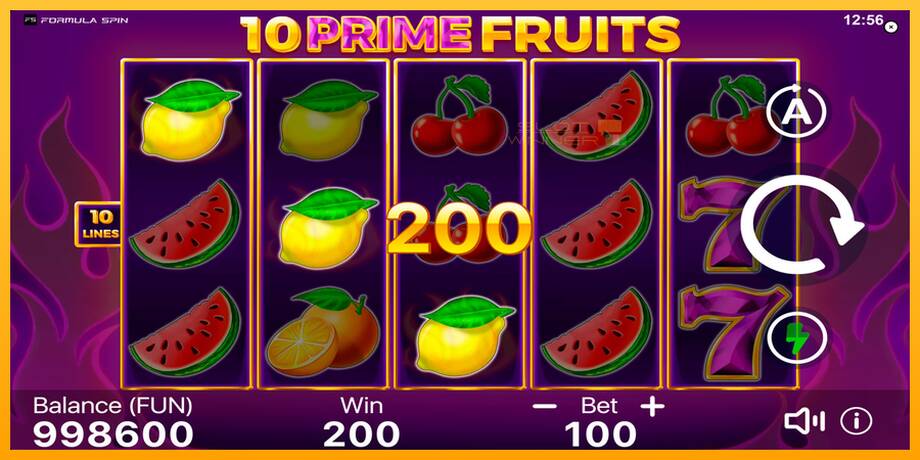 10 Prime Fruits lošimo automatas už pinigus, paveikslėlį 3