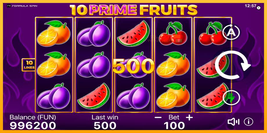 10 Prime Fruits lošimo automatas už pinigus, paveikslėlį 4