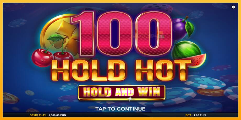 100 Hold Hot Hold and Win lošimo automatas už pinigus, paveikslėlį 1