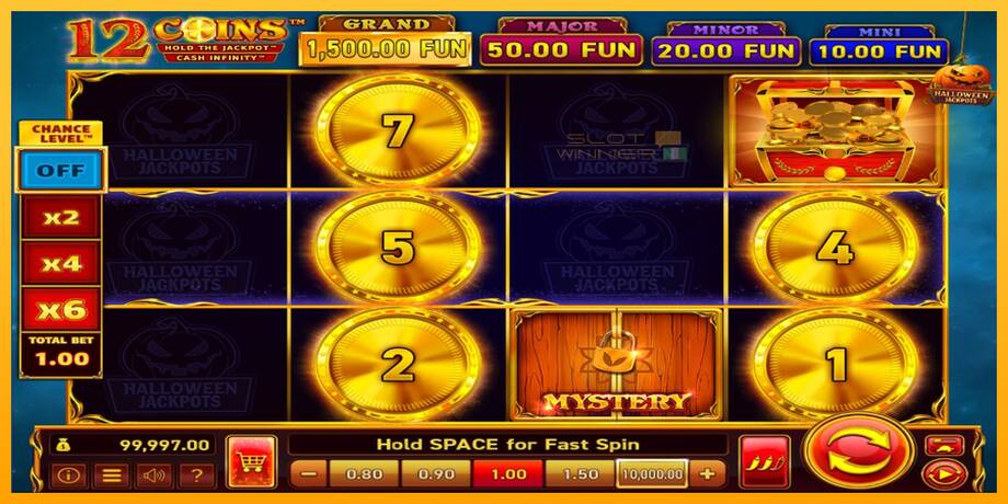 12 Coins Grand Gold Edition Halloween Jackpots lošimo automatas už pinigus, paveikslėlį 2