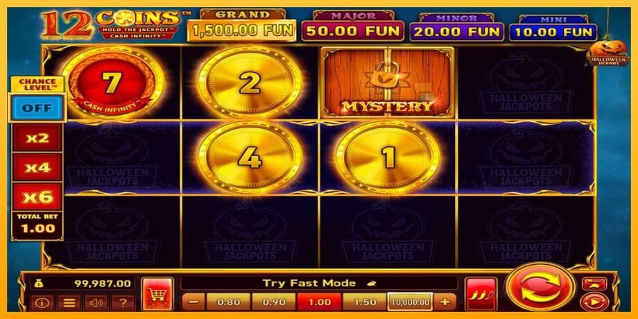 12 Coins Grand Gold Edition Halloween Jackpots lošimo automatas už pinigus, paveikslėlį 3