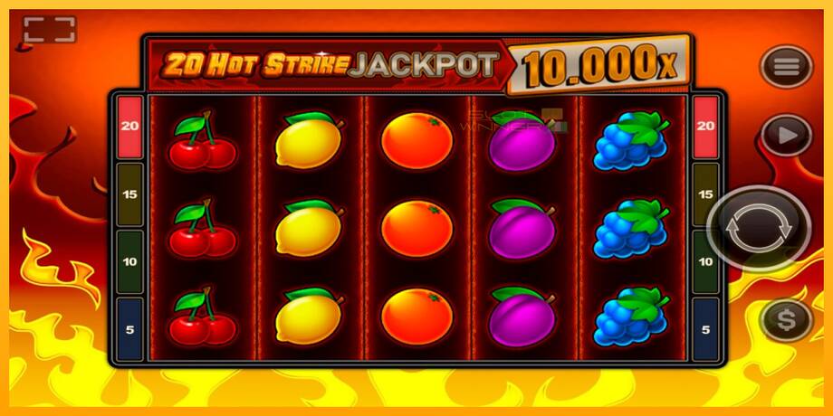 20 Hot Strike Jackpot lošimo automatas už pinigus, paveikslėlį 1