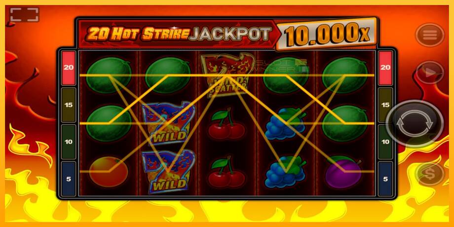 20 Hot Strike Jackpot lošimo automatas už pinigus, paveikslėlį 3