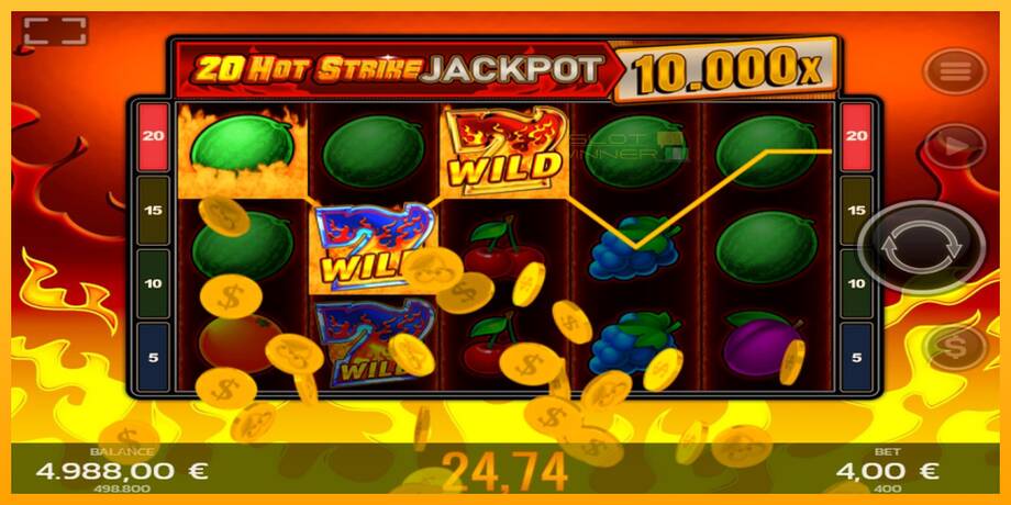 20 Hot Strike Jackpot lošimo automatas už pinigus, paveikslėlį 4