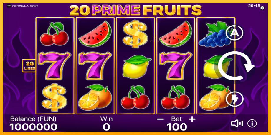 20 Prime Fruits lošimo automatas už pinigus, paveikslėlį 1