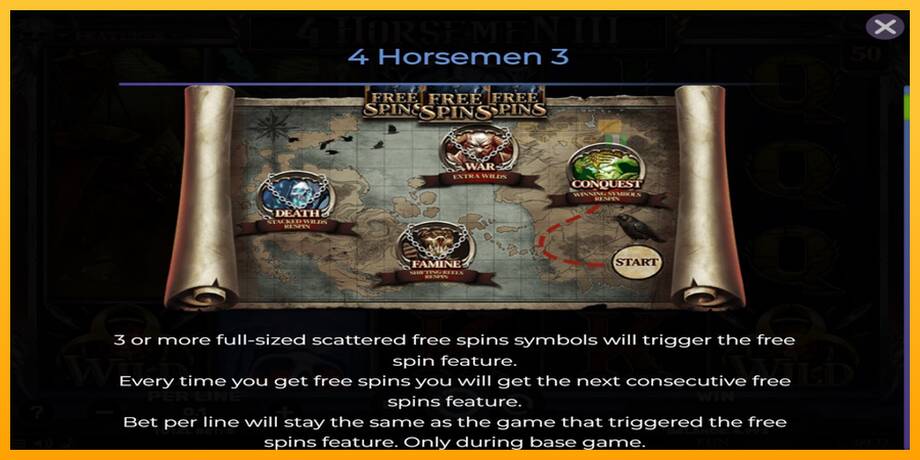 4 Horsemen III lošimo automatas už pinigus, paveikslėlį 4