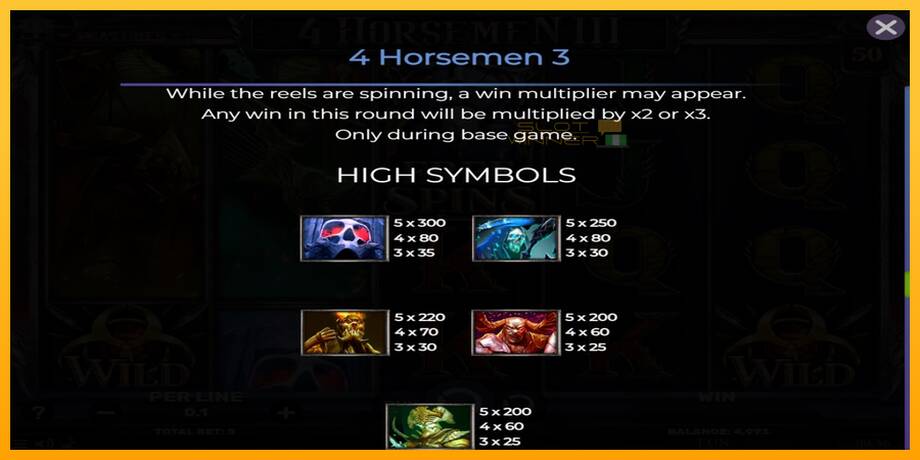 4 Horsemen III lošimo automatas už pinigus, paveikslėlį 7