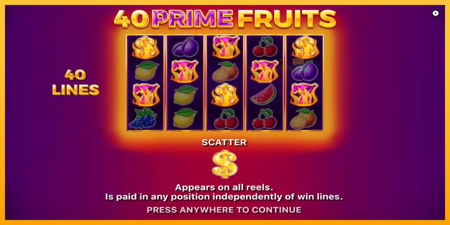 40 Prime Fruits lošimo automatas už pinigus, paveikslėlį 1