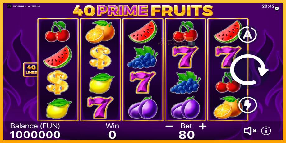 40 Prime Fruits lošimo automatas už pinigus, paveikslėlį 2