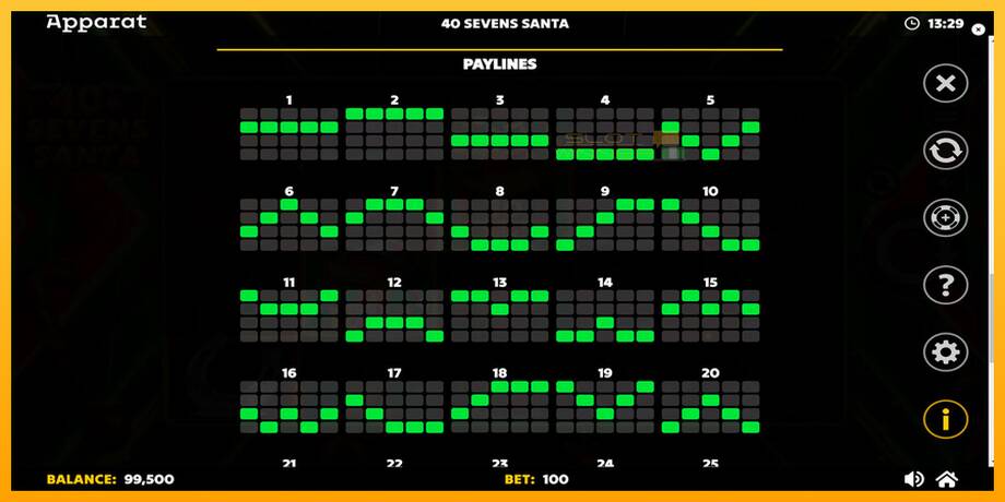 40 Sevens Santa lošimo automatas už pinigus, paveikslėlį 7