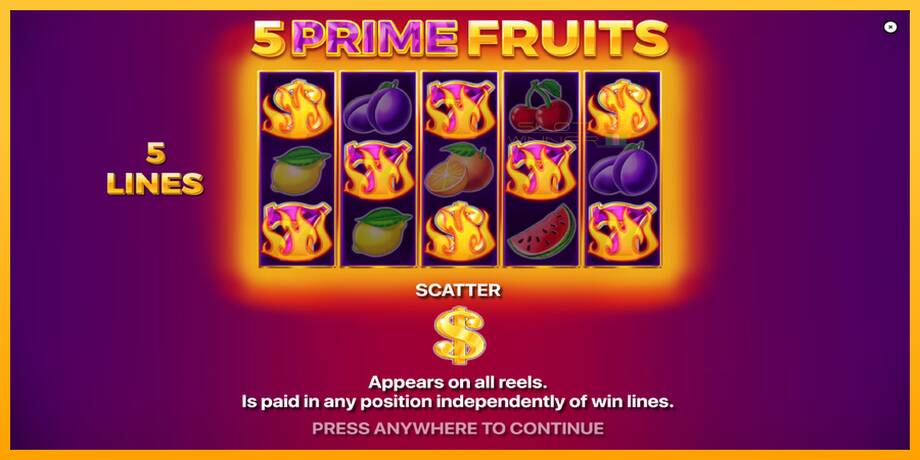 5 Prime Fruits lošimo automatas už pinigus, paveikslėlį 1