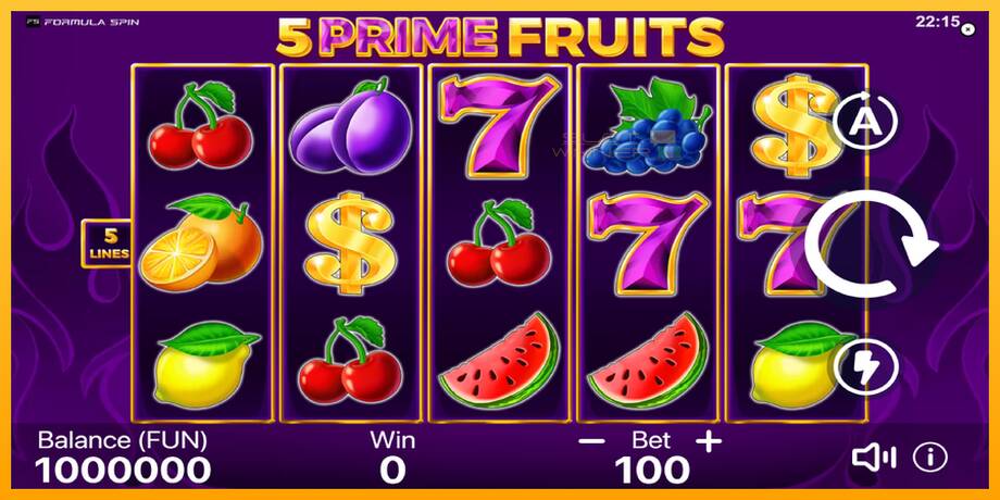 5 Prime Fruits lošimo automatas už pinigus, paveikslėlį 2