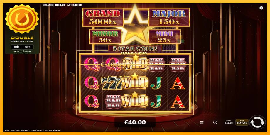 5 Star Coins: Hold & Win lošimo automatas už pinigus, paveikslėlį 4