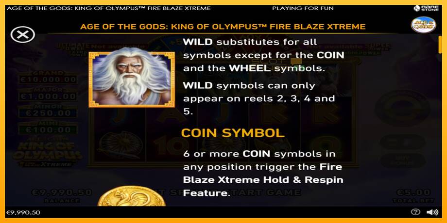 Age of the Gods: King of Olympus Fire Blaze Xtreme lošimo automatas už pinigus, paveikslėlį 4