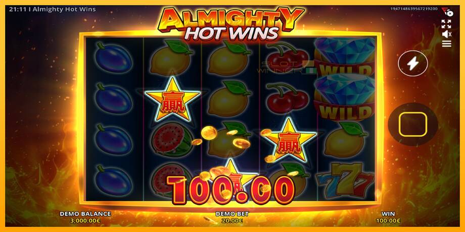 Almighty Hot Wins lošimo automatas už pinigus, paveikslėlį 3