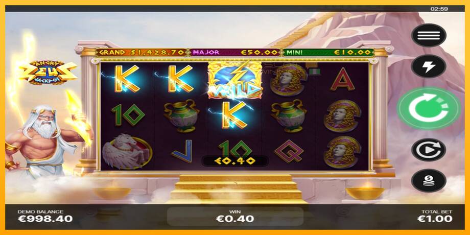 Angry Zeus Jackpot lošimo automatas už pinigus, paveikslėlį 3