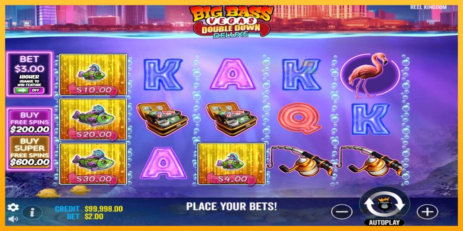 Big Bass Vegas Double Down Deluxe lošimo automatas už pinigus, paveikslėlį 2