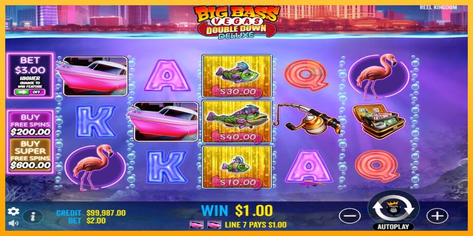 Big Bass Vegas Double Down Deluxe lošimo automatas už pinigus, paveikslėlį 3