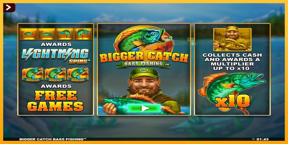 Bigger Catch Bass Fishing Rapid Fire Jackpots lošimo automatas už pinigus, paveikslėlį 1