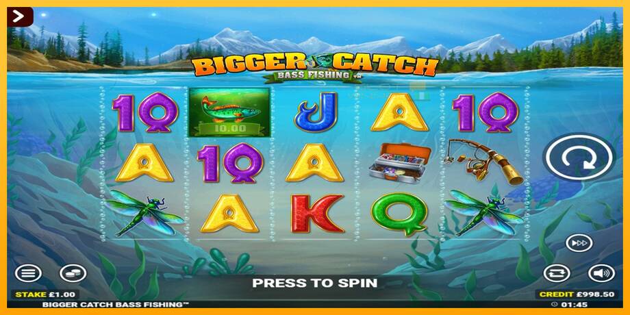 Bigger Catch Bass Fishing Rapid Fire Jackpots lošimo automatas už pinigus, paveikslėlį 2