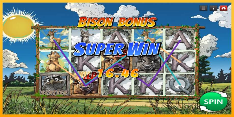 Bison Bonus lošimo automatas už pinigus, paveikslėlį 3