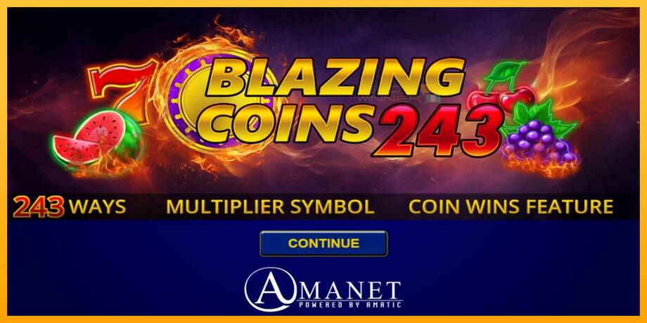 Blazing Coins 243 lošimo automatas už pinigus, paveikslėlį 1