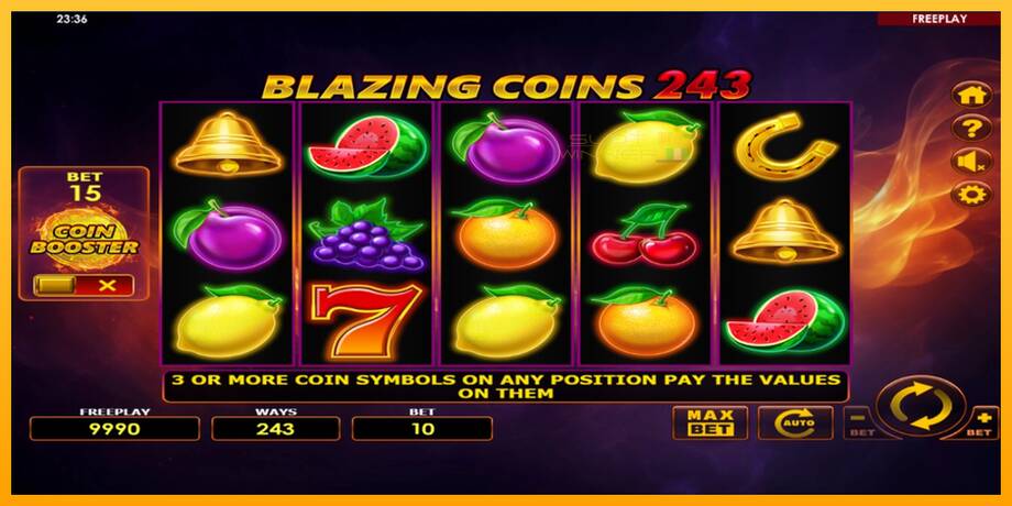 Blazing Coins 243 lošimo automatas už pinigus, paveikslėlį 2