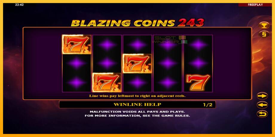 Blazing Coins 243 lošimo automatas už pinigus, paveikslėlį 5