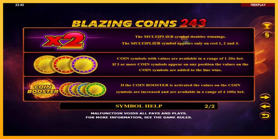 Blazing Coins 243 lošimo automatas už pinigus, paveikslėlį 6