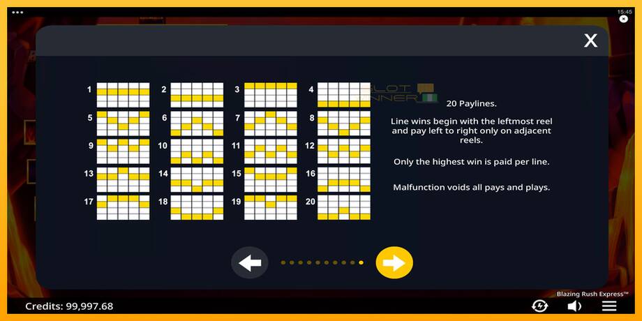 Blazing Rush Express lošimo automatas už pinigus, paveikslėlį 7