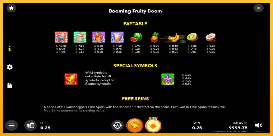 Booming Fruity Boom lošimo automatas už pinigus, paveikslėlį 5