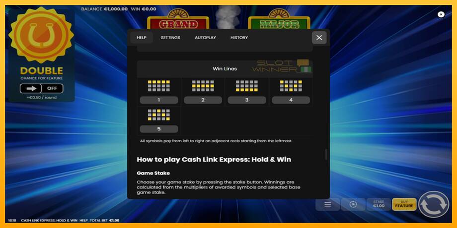 Cash Link Express: Hold & Win lošimo automatas už pinigus, paveikslėlį 7