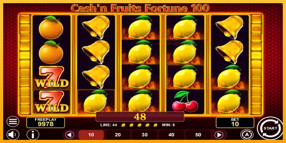 Cashn Fruits Fortune 100 lošimo automatas už pinigus, paveikslėlį 2