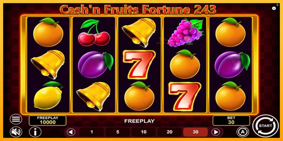 Cashn Fruits Fortune 243 lošimo automatas už pinigus, paveikslėlį 2