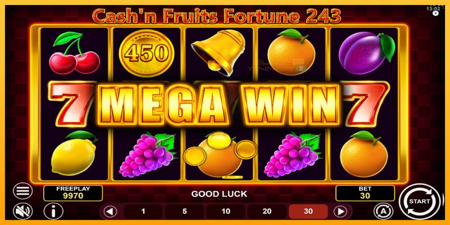 Cashn Fruits Fortune 243 lošimo automatas už pinigus, paveikslėlį 3