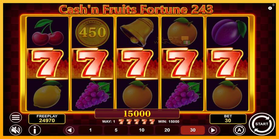 Cashn Fruits Fortune 243 lošimo automatas už pinigus, paveikslėlį 4