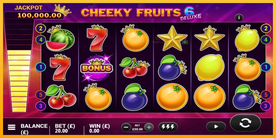 Cheeky Fruits 6 Deluxe lošimo automatas už pinigus, paveikslėlį 3