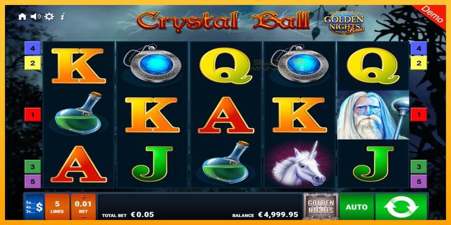 Crystal Ball Golden Nights lošimo automatas už pinigus, paveikslėlį 1