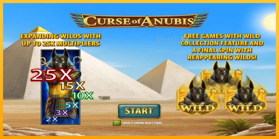 Curse of Anubis lošimo automatas už pinigus, paveikslėlį 1