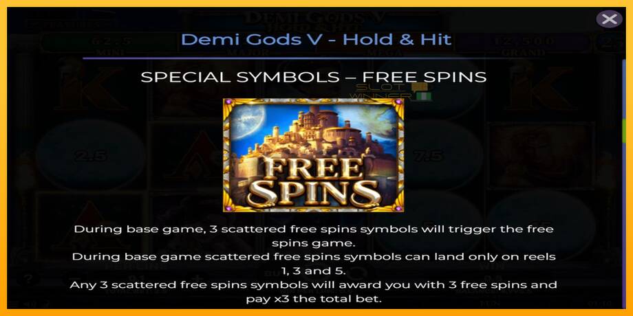 Demi Gods V Hold & Hit lošimo automatas už pinigus, paveikslėlį 5