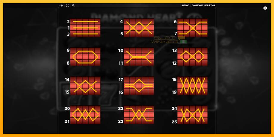Diamond Heart 40 lošimo automatas už pinigus, paveikslėlį 6