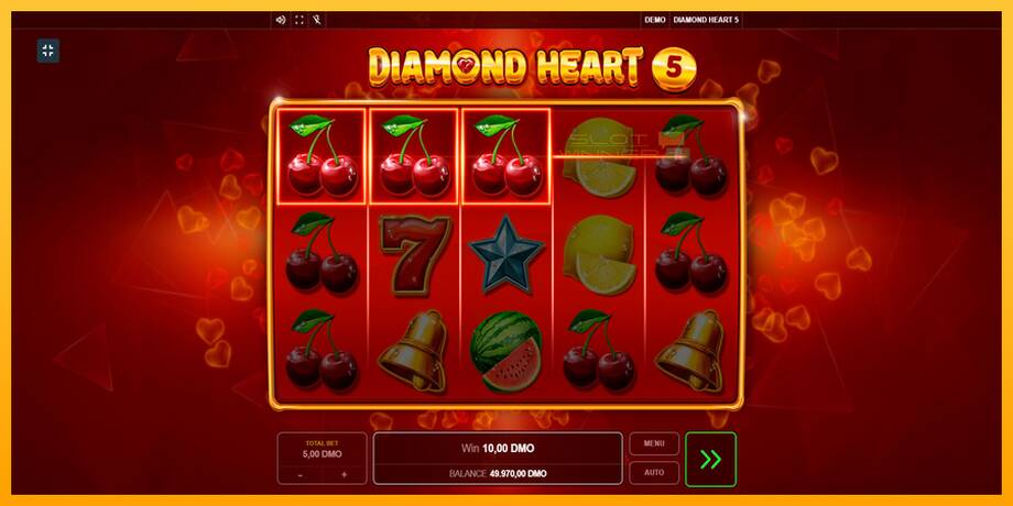 Diamond Heart 5 lošimo automatas už pinigus, paveikslėlį 2