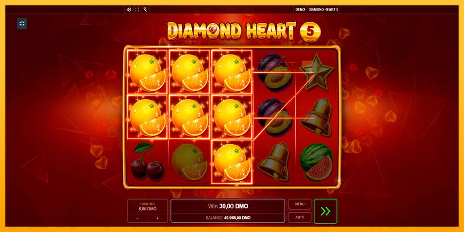 Diamond Heart 5 lošimo automatas už pinigus, paveikslėlį 3