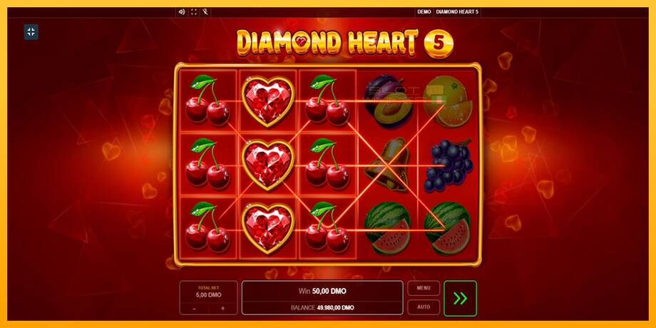 Diamond Heart 5 lošimo automatas už pinigus, paveikslėlį 4