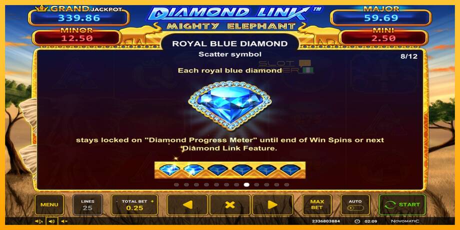 Diamond Link: Mighty Elephant lošimo automatas už pinigus, paveikslėlį 6