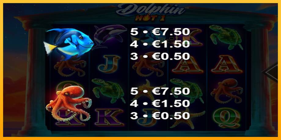 Dolphin Hot 1 lošimo automatas už pinigus, paveikslėlį 5