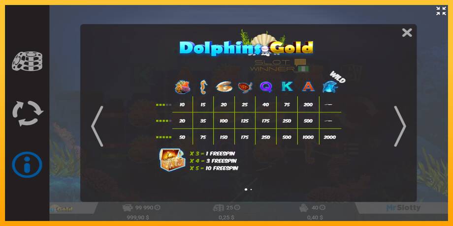 Dolphin Quest lošimo automatas už pinigus, paveikslėlį 5