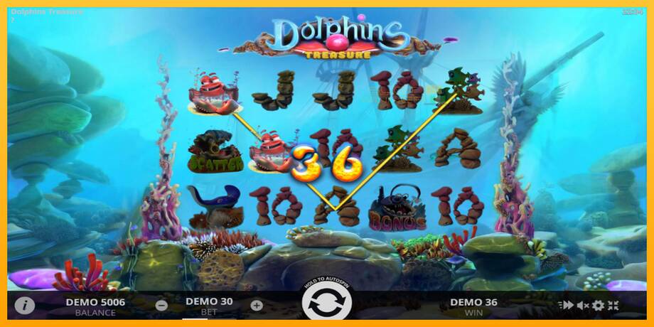 Dolphins Treasure lošimo automatas už pinigus, paveikslėlį 2