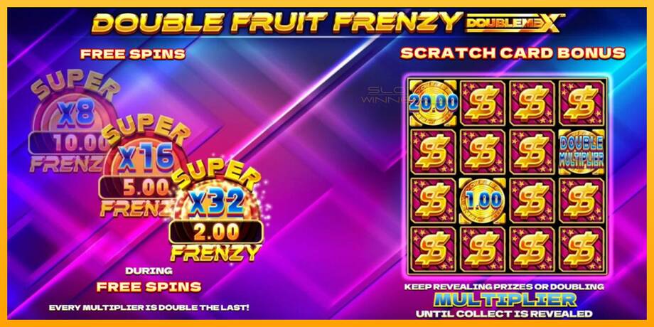 Double Fruit Frenzy DoubleMax lošimo automatas už pinigus, paveikslėlį 3